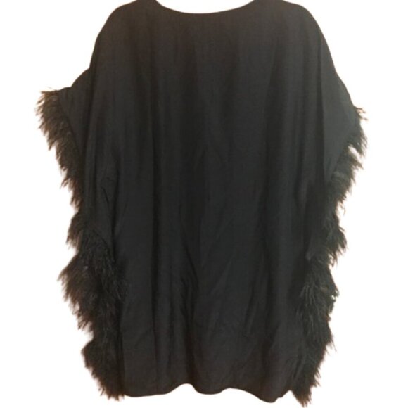 NWT Marie Oliver Women's Maura Feather V-Neck Dress 100% Silk - Black - Picture 5 of 10